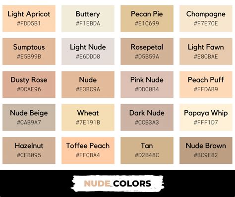 nude paint colors|60 Shades of Nude Color with Names, Hex, RGB, & CMYK